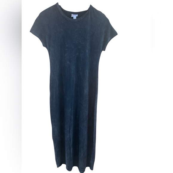 LuLaRoe Maria Acid Wash Maxi Dress XXS NWT Black Boho Grunge - Picture 2 of 7